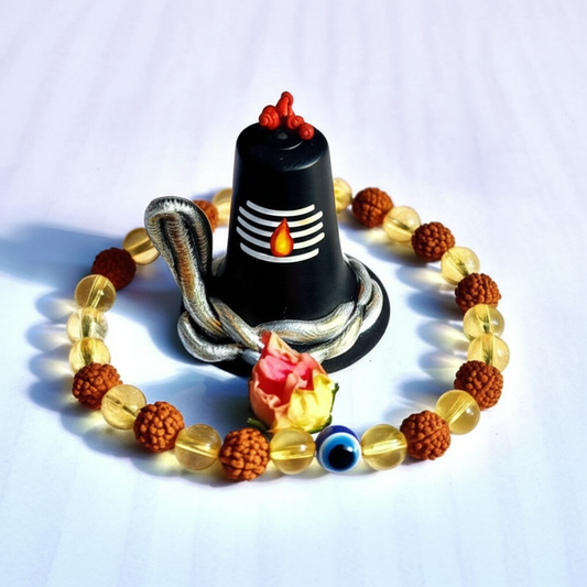 Rudraksha Citrine Crystal Bracelet (Pack of 2)